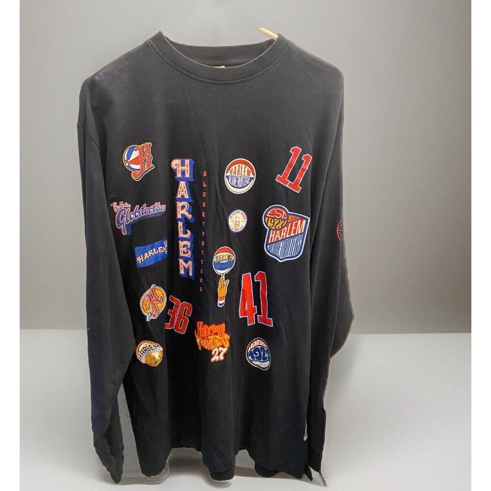 Harlem Globetrotters vintage long sleeve shirt Platinum FUBU Large Navy RARE - Picture 1 of 5